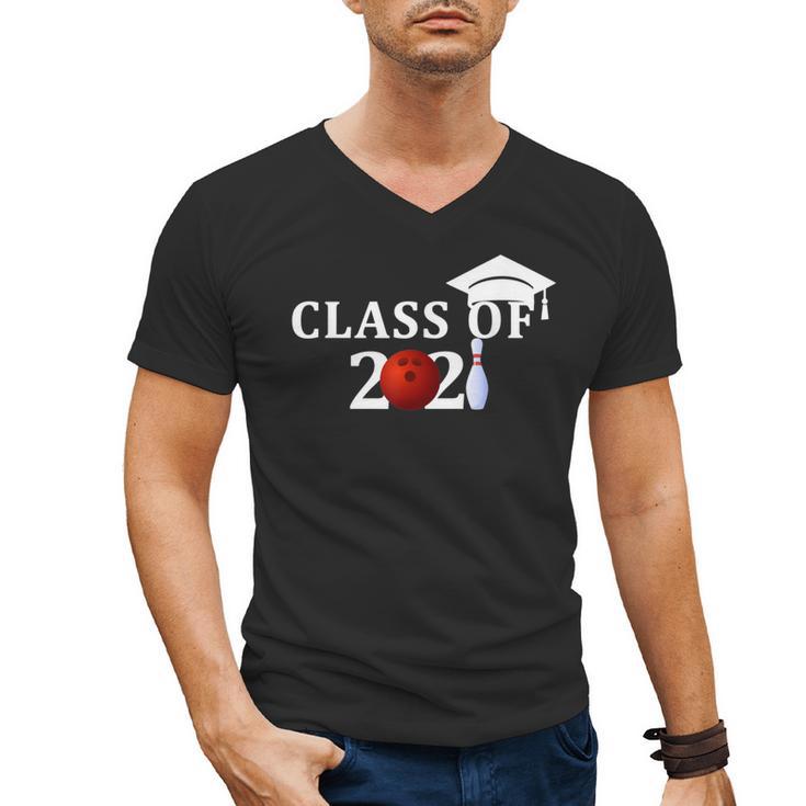 Class Of 2021 Graduation For Him Her Bowling Men's V-Neck T-Shirt