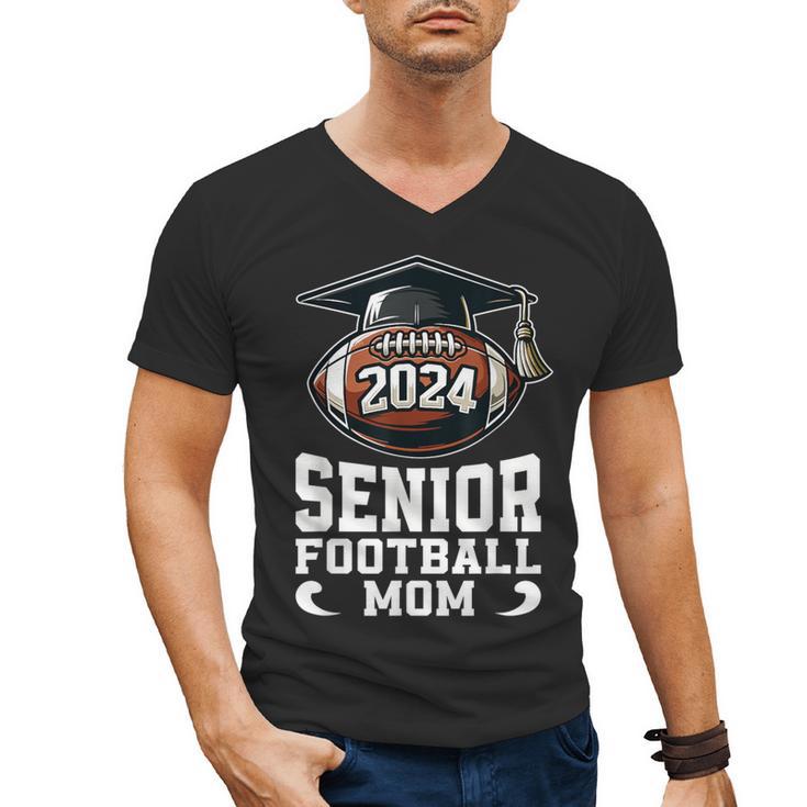 Class Of 2024 Graduation Senior Football Mom 2024 Men's V-Neck T-Shirt