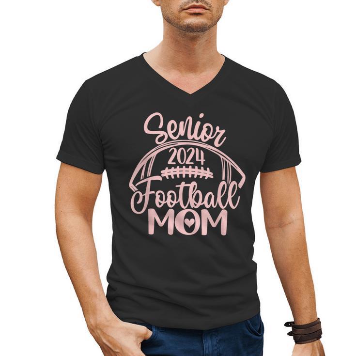 Class Of 2024 Senior Football Graduation Mom Men's V-Neck T-Shirt