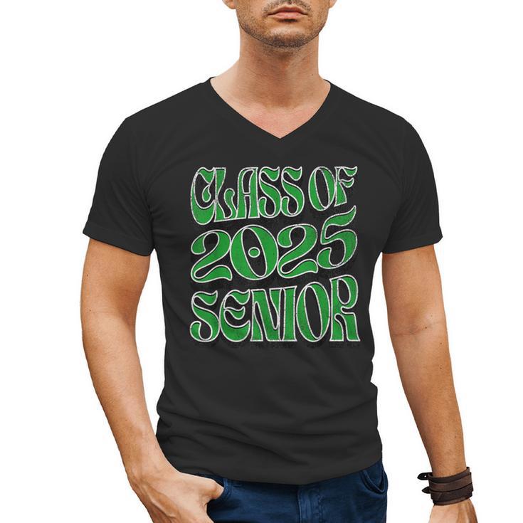 Class Of 2025 Senior Green  Student Graduation Men's V-Neck T-Shirt