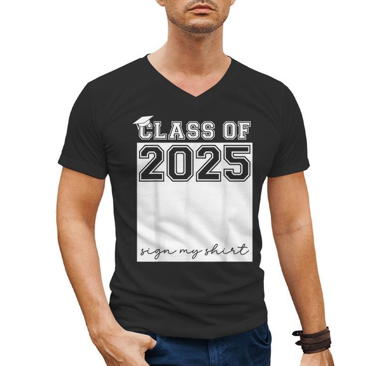Class Of 2025 Sign My Shirt Senior 2025 Graduation Men's V-Neck T-Shirt
