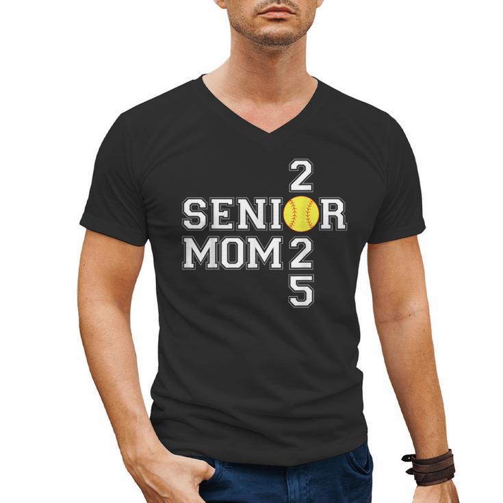 Class Of 2025 Softball Mom Senior Graduation Graduate Women Men's V-Neck T-Shirt