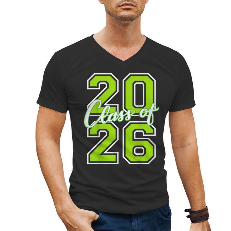 Class Of 2026 Graduation Varsity Lime Green Letters Men's V-Neck T-Shirt