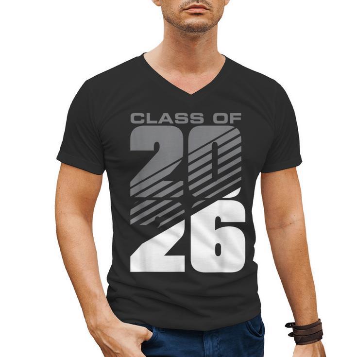 Class Of 2026 High School Senior Graduation Grey Sport Style Men's V-Neck T-Shirt