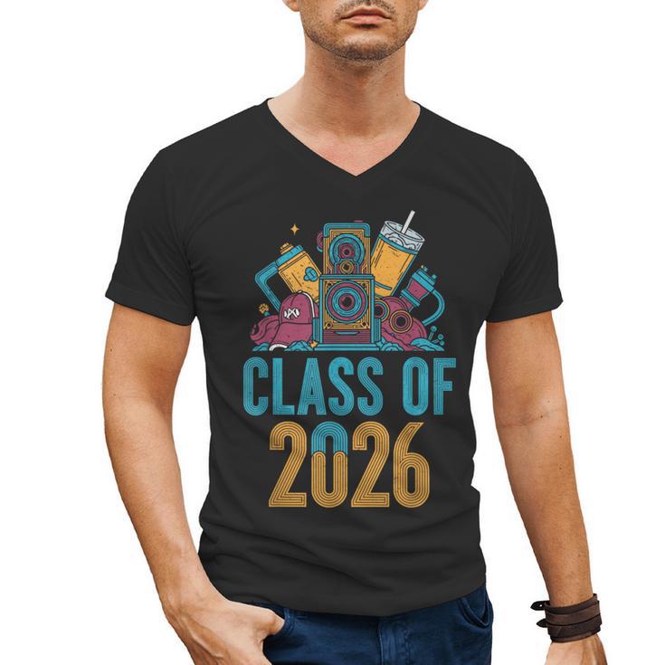 Class Of 2026 Retro Graduation Memory Nostalgia For Seniors Men's V-Neck T-Shirt