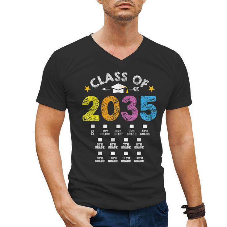 Class Of 2035 Grow With Me Checklist Graduation Men's V-Neck T-Shirt