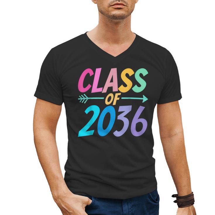 Class Of 2036 First Day Kindergarten Grow With Me Graduation Men's V-Neck T-Shirt