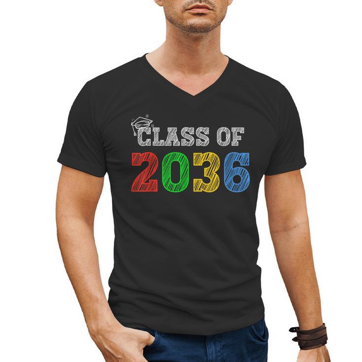 Class Of 2036 Grow With Me Graduation First Day Of School Men's V-Neck T-Shirt