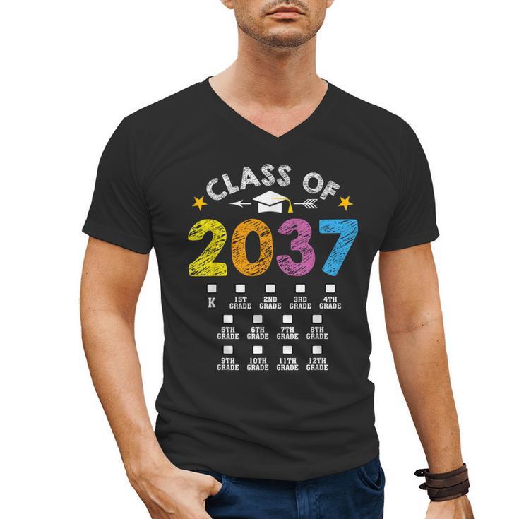 Class Of 2037 Grow With Me Checklist Graduation Men's V-Neck T-Shirt
