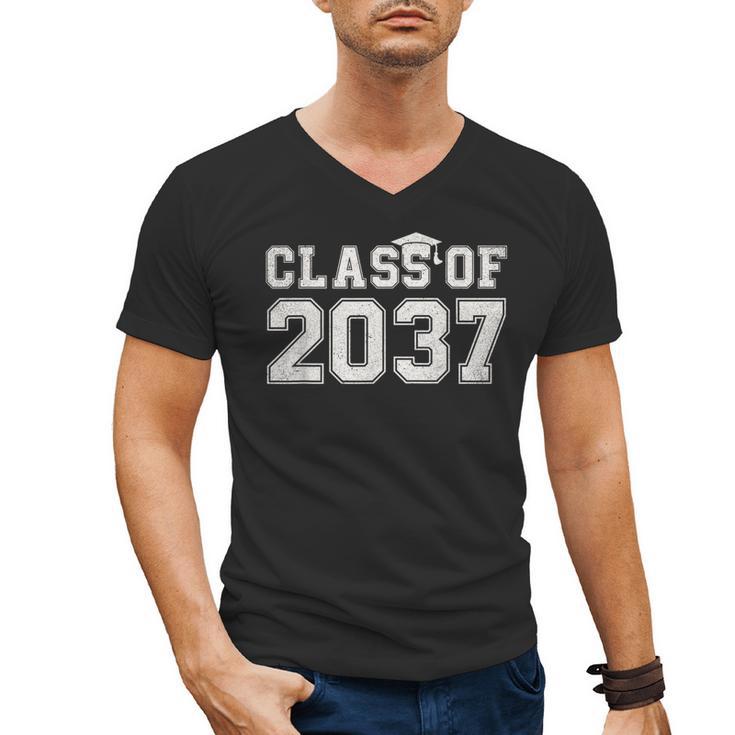 Class Of 2037 Kindergarten To Graduation First Day Of School Men's V-Neck T-Shirt