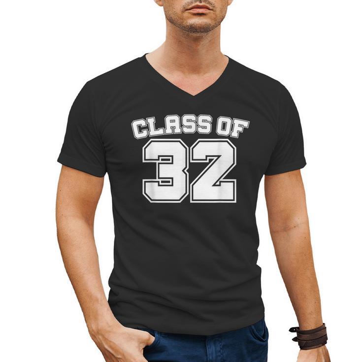 Class Of 32 2032 School Tee Shirt Graduation Class Party Men's V-Neck T-Shirt