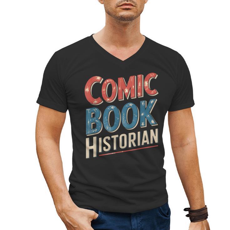 Comic Book Historian Vintage Comic Book Collector Men's V-Neck T-Shirt