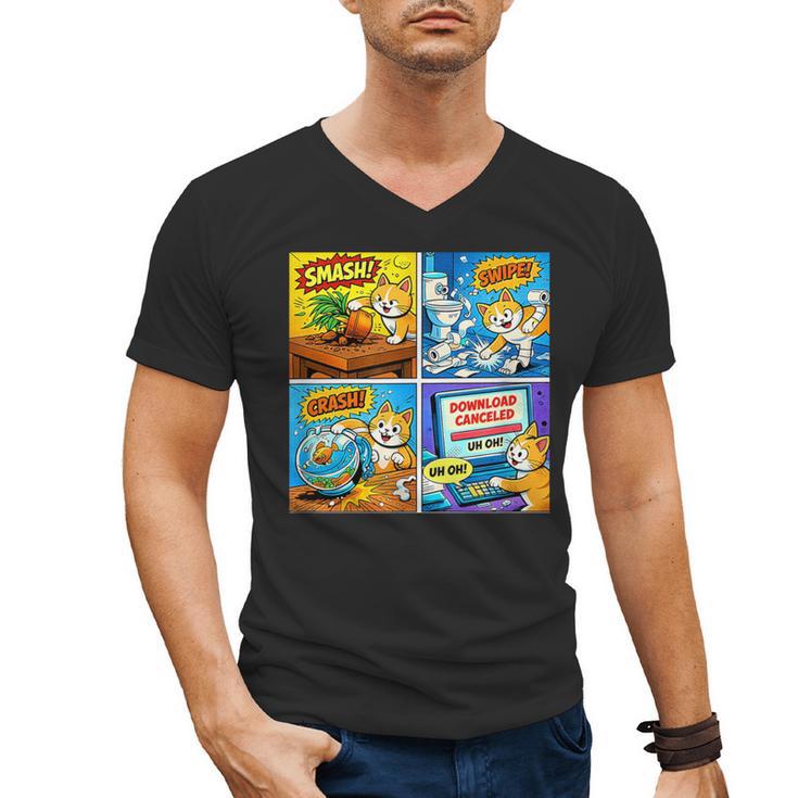 Comic Reader Comic Book Merch Vintage Reading Comic Books Men's V-Neck T-Shirt