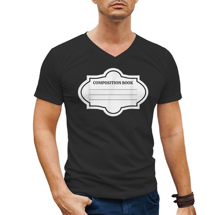 Composition Book Notebook Teacher's Halloween Group Costume Men's V-Neck T-Shirt