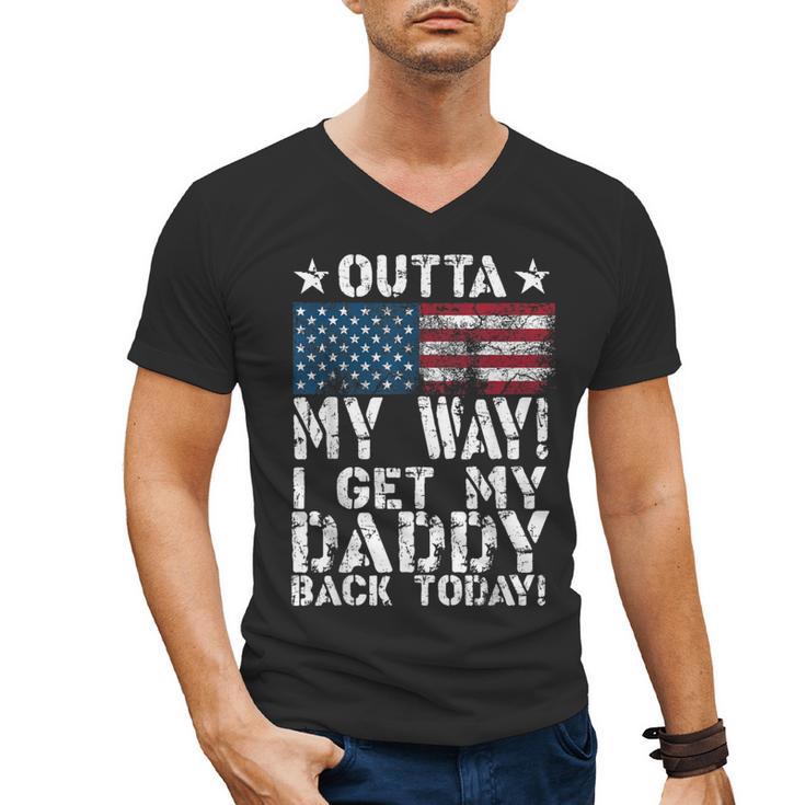 Cool I Get My Daddy Back Today Military Child Small Men's V-Neck T-Shirt
