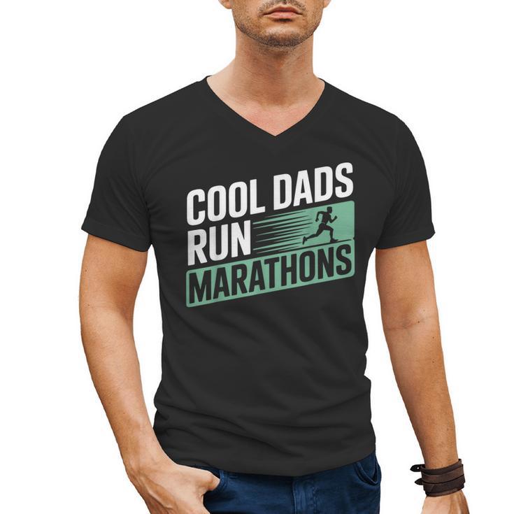 Cool Dads Run Marathons Marathon Running Runner Men's V-Neck T-Shirt