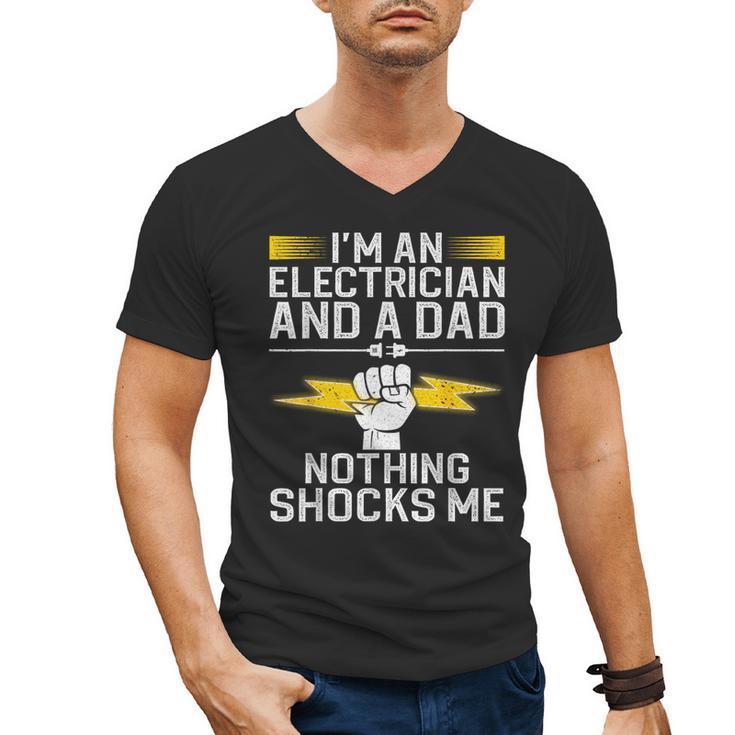 Cool Electrician For Men Dad Professional Electrician Men's V-Neck T-Shirt