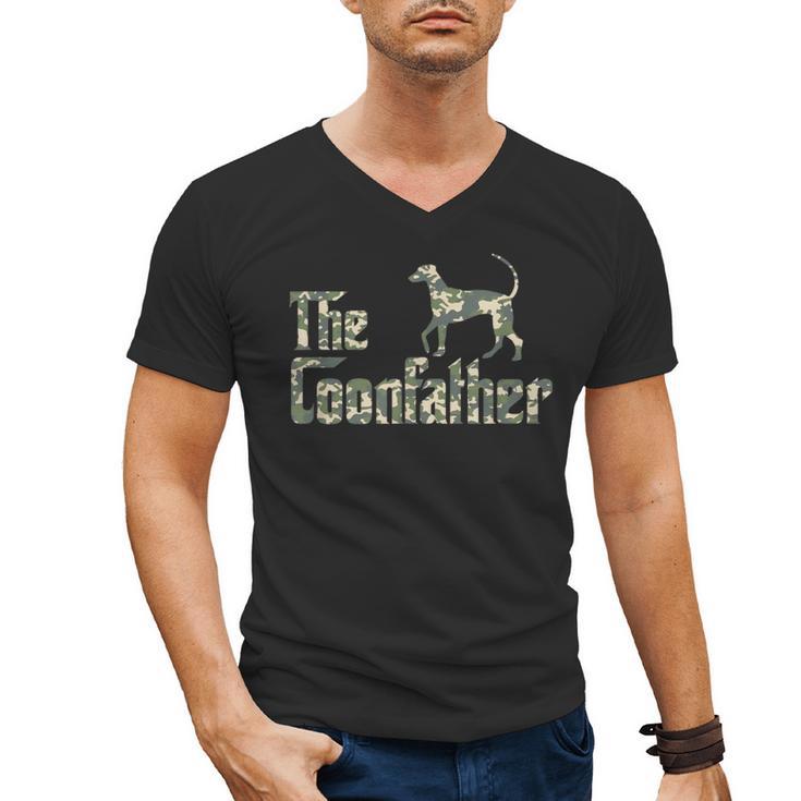Coonfather Coon Hunting Dogs Coonhound Dad Men's V-Neck T-Shirt