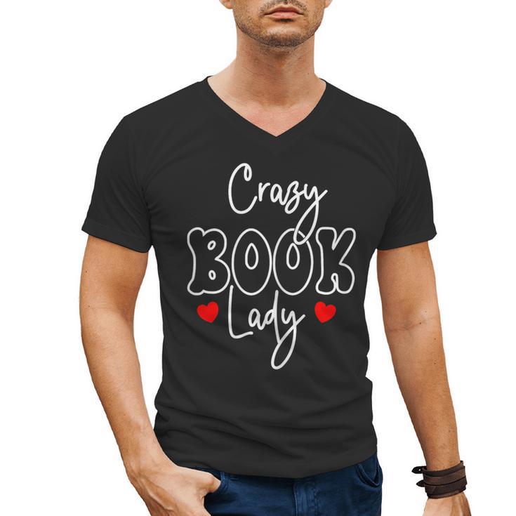 Crazy Book Lady Men's V-Neck T-Shirt Crazy Book Lady Men's V-Neck T-Shirt