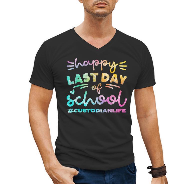 Custodian Life Graduation Day Last Day Of School Tie Dye Men's V-Neck T-Shirt