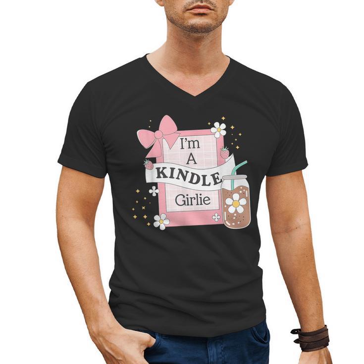 Cute Bookish Kindle Girlie Nerdy Read Book Lover Girl Women Men's V-Neck T-Shirt