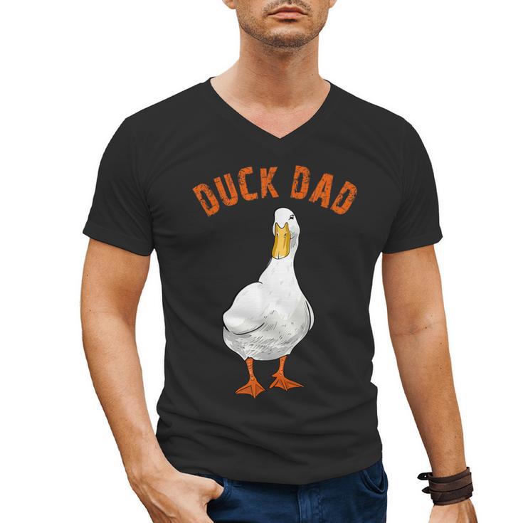 Cute Duck Dad Lover Illustration Duck Owner Men's V-Neck T-Shirt