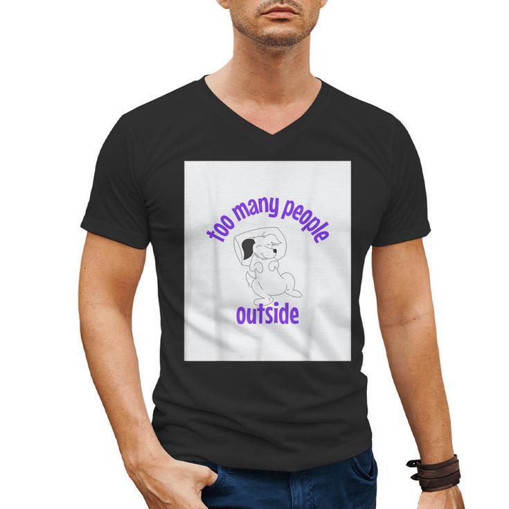 Cute Puppy With a Quote For Introverts Men's V-Neck T-Shirt