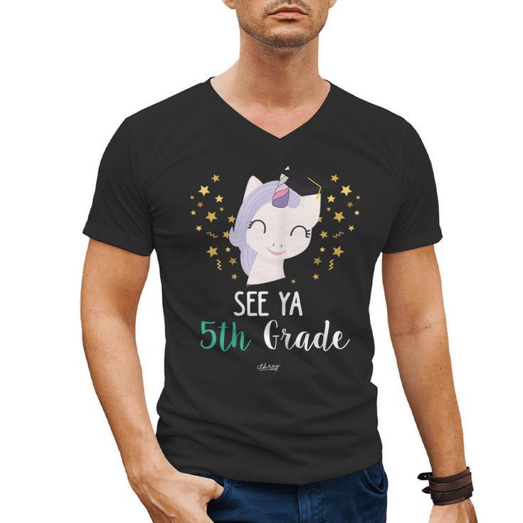 Cute Unicorn See Ya 5th Grade Graduation Shirt Men's V-Neck T-Shirt