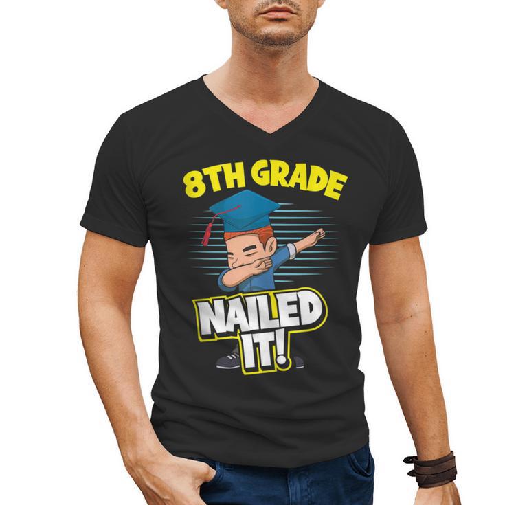 Dabbing Graduation Boy 8th Grade Class Of 2021 Men's V-Neck T-Shirt