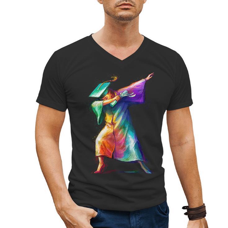 Dabbing Graduation Women Men's V-Neck T-Shirt