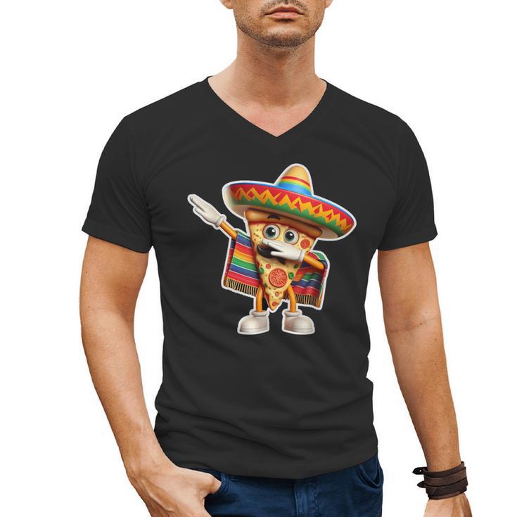 Dabbing Mexican Pizza Dance Food Lover Graduation Men's V-Neck T-Shirt