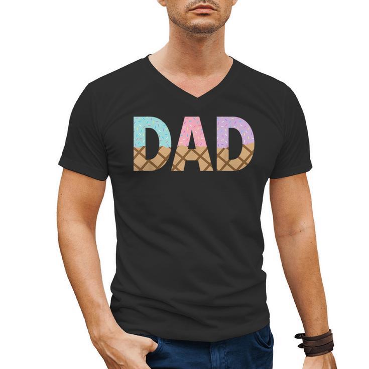 Dad Of 1st First Birthday Girl Ice Cream Men's V-Neck T-Shirt