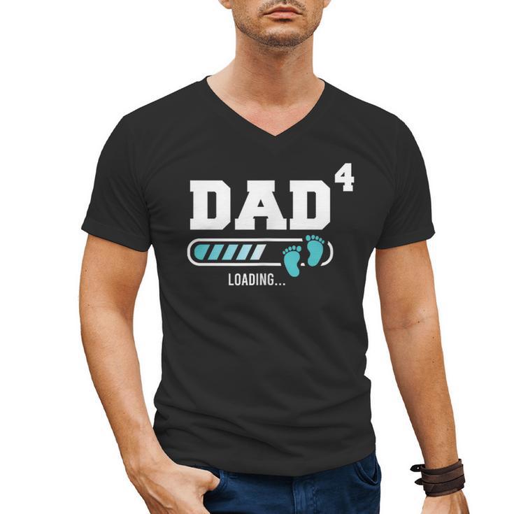 Dad 4 Fourth Time Dad Dad Of Four Men's V-Neck T-Shirt