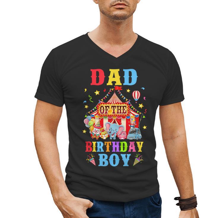 Dad Of The Birthday For Boy Circus Carnival Theme Party Men's V-Neck T-Shirt