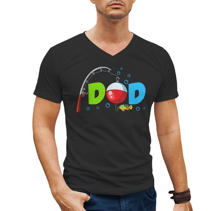 Dad Of The Birthday Boy Birthday Fishing Family Men's V-Neck T-Shirt