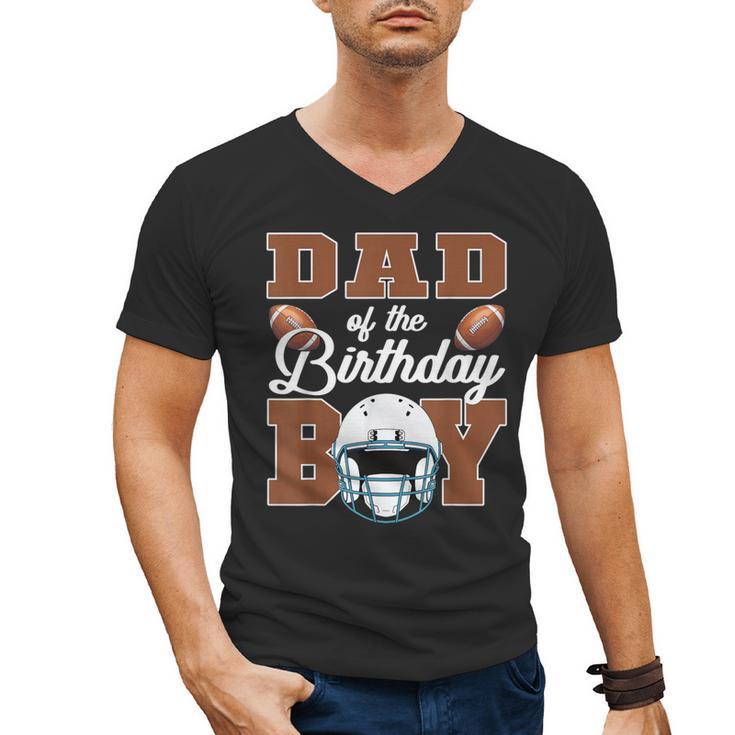 Dad Of The Birthday Boy Football Party Family Matching Men's V-Neck T-Shirt