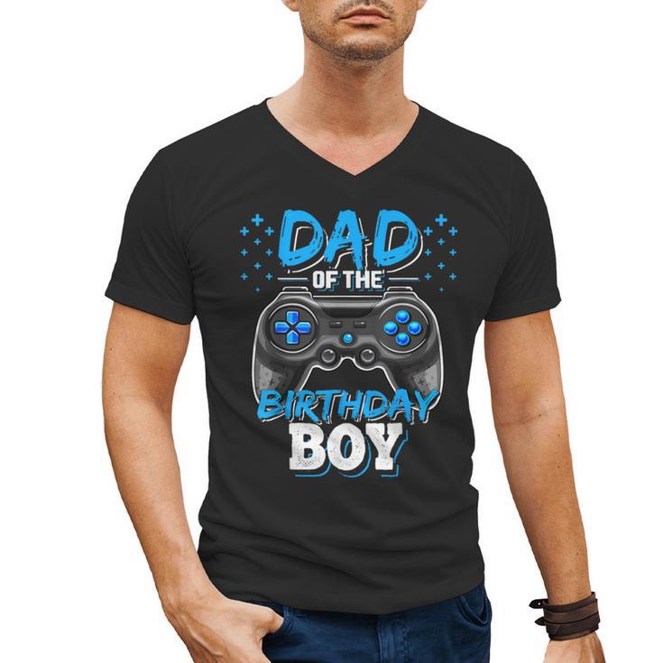 Dad Of The Birthday Boy Matching Video Gamer Birthday Party Men's V-Neck T-Shirt