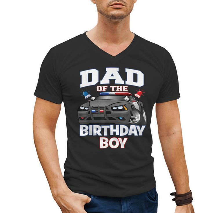 Dad Of The Birthday Boy Policeman Officer Party Men's V-Neck T-Shirt