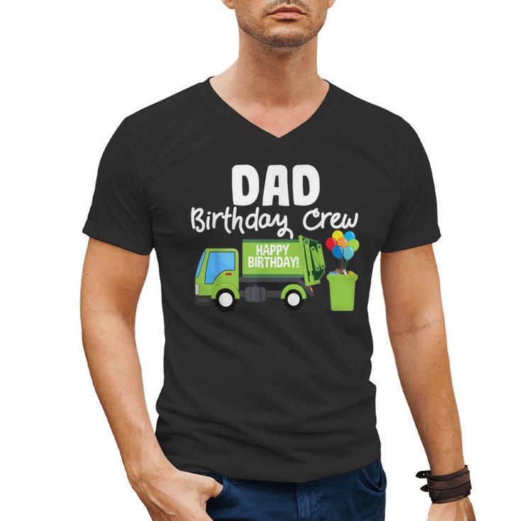 Dad Birthday Crew Garbage Truck Birthday Party T-Shirt Men's V-Neck T-Shirt