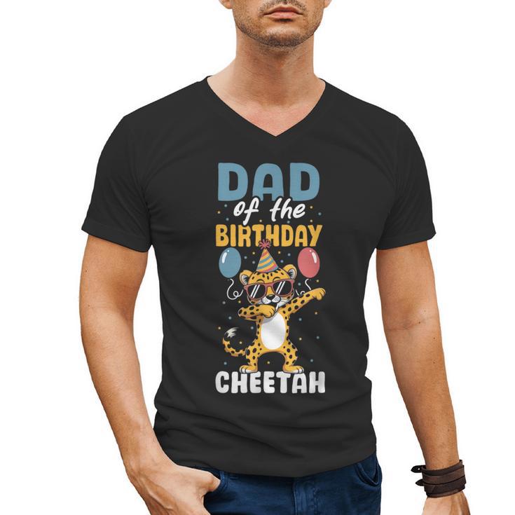 Dad Of The Birthday Girl Boy Cheetah Men's V-Neck T-Shirt Dad Of The Birthday Girl Boy Cheetah Men's V-Neck T-Shirt