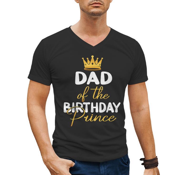 Dad Of The Birthday Prince Boy Bday Party Idea For Him Men's V-Neck T-Shirt