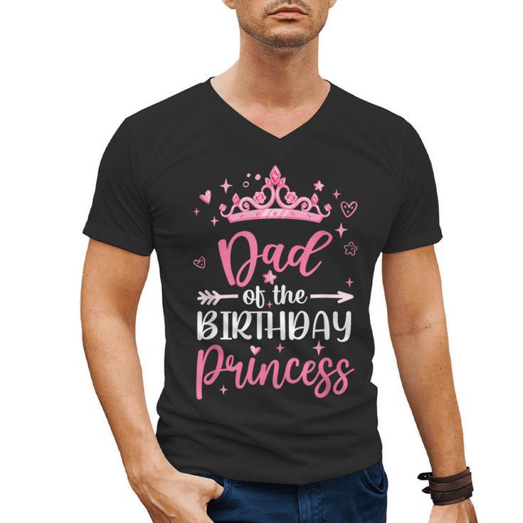 Dad Of The Birthday Princess Birthday Girl Kid Family Men's V-Neck T-Shirt