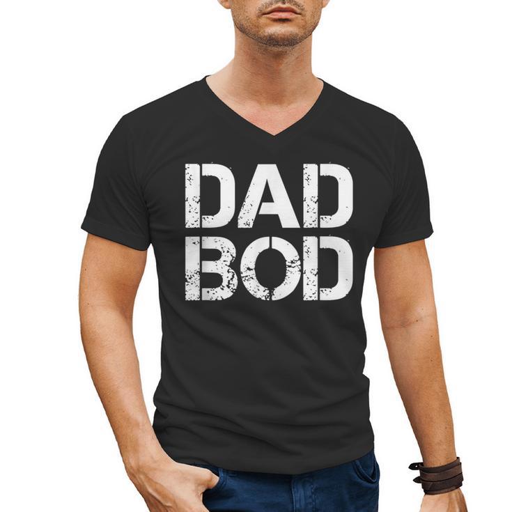 Dad BOD Rough Strong 90s Stencil Text Men's V-Neck T-Shirt
