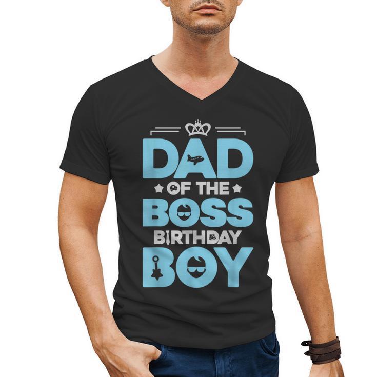 Dad Of The Boss Birthday Party Outfit Like A Boss Daddy Men's V-Neck T-Shirt