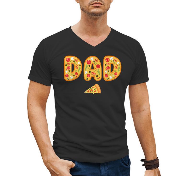 Dad Daddy Matching Birthday Squad Crew Pizza Family Men's V-Neck T-Shirt
