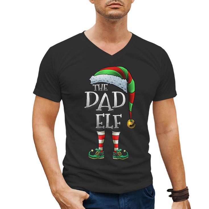 The Dad Elf Shirt Matching Family Dad Christmas Elf Men's V-Neck T-Shirt
