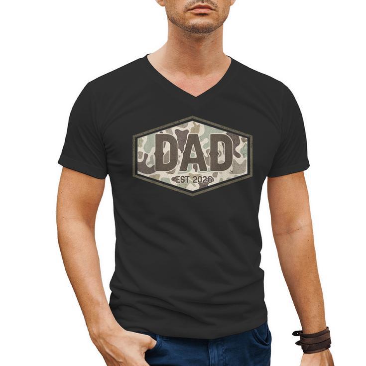 Dad Est 2026 Logo Father 2026 Loading New Dad 2026 Men's V-Neck T-Shirt