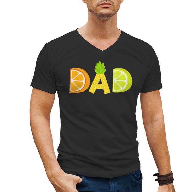 Dad Fruitarian Lover Summer Father Fruit Slice Men's V-Neck T-Shirt