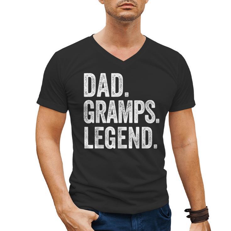 Dad Gramps Legend Vintage Distressed Bold Gramps Graphic Men's V-Neck T-Shirt