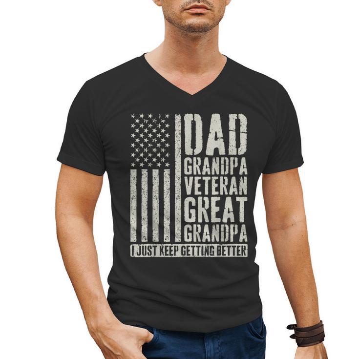 Dad Grandpa Veteran Great Grandpa Men's V-Neck T-Shirt